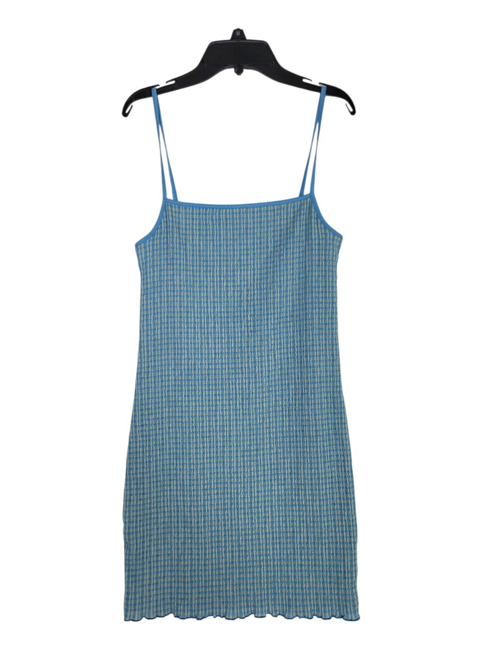Aritzia Wilfred plaid Crinkled fabric  spaghetti strap mini dress